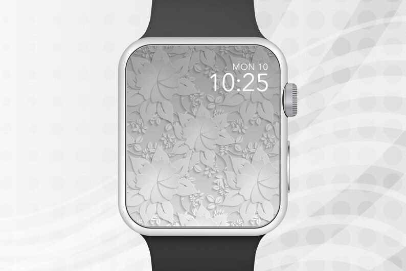 Apple Watch Wallpaper 3D White Flower Art Apple Watch Face Etsy