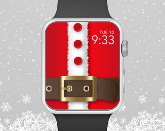 Apple Watch Wallpaper, Santa Claus Jacket And Belt Apple Watch Face Design