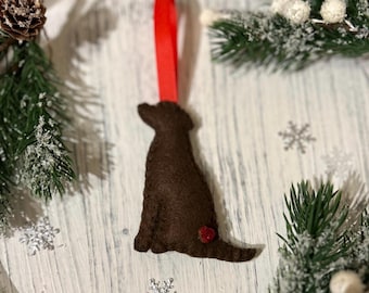 Ornamento per albero Labrador color cioccolato 2024, ornamento personalizzato per animali domestici, decorazione per albero Labrador con nome, ricordo personalizzato per la perdita dell'animale domestico