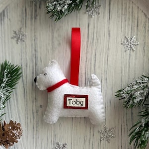 West Highland Terrier Weihnachten benutzerdefinierte Dekoration für Hundeliebhaber Weihnachtsschmuck 2024 Hund Thema personalisierte Westie Dekoration