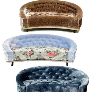 1:12 Dollhouse miniature modern sofa velvet - various colors