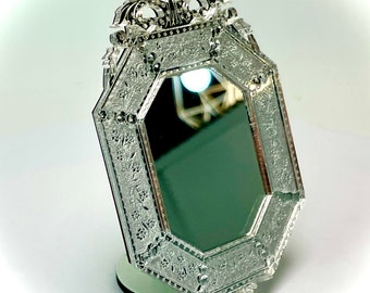 1:12 Dollhouse miniature Venetian classic large clear wall mirror