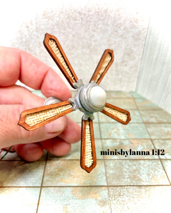 thumbnail image 2 of 1/12 Scale Dollhouse USB Rechargeable Electric Fan Small Cooling Fan... 2 of 13