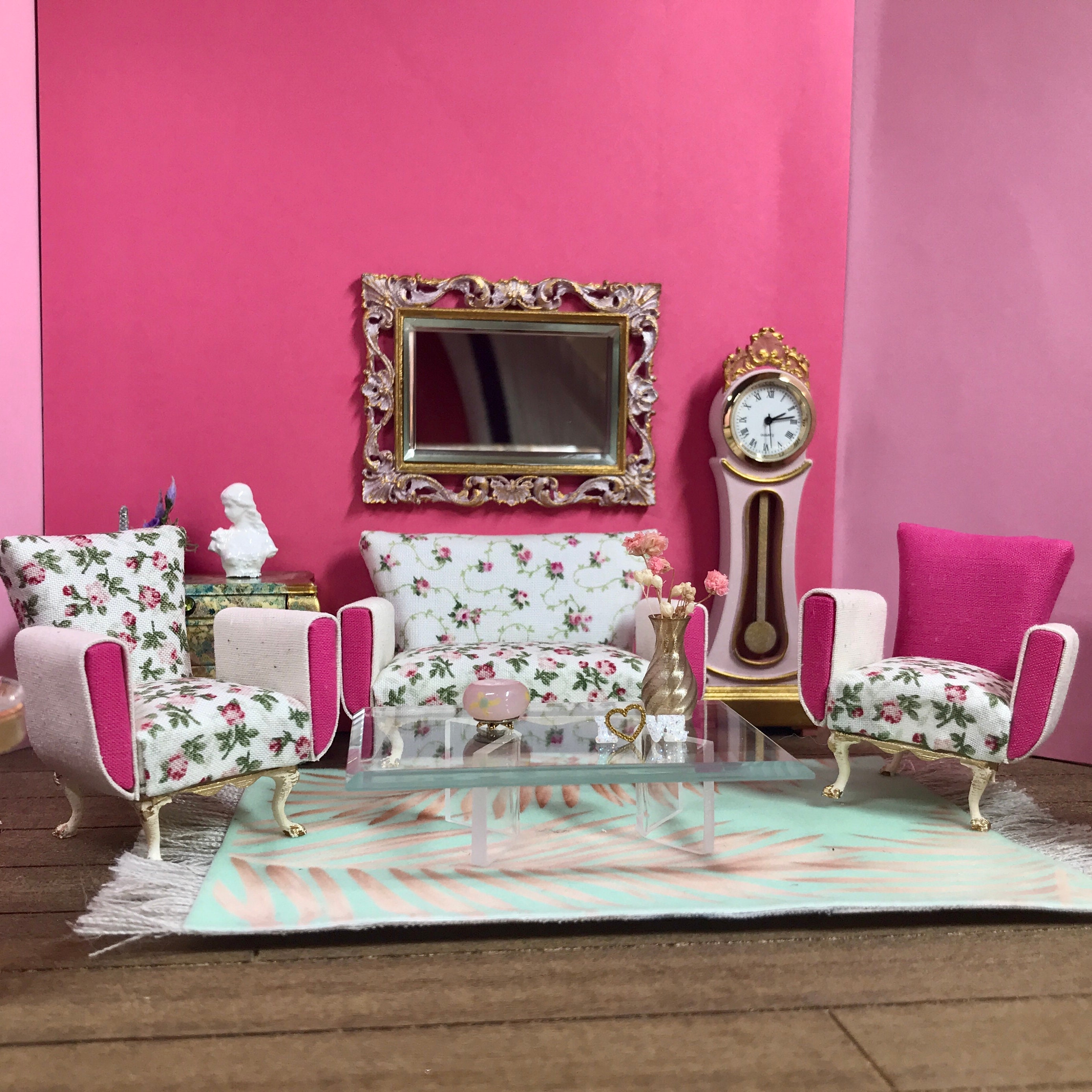 116 Dollhouse salon miniature ensemble canapé et fauteuils Etsy