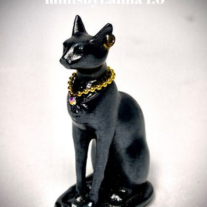 1:6 Dollhouse miniature Egyptian cat sculpture