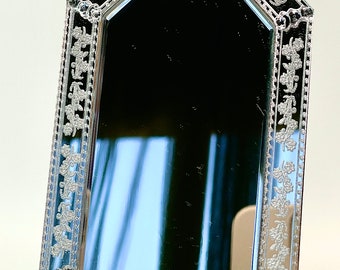 1:12 Dollhouse miniature Venetian classic long beveled clear wall mirror