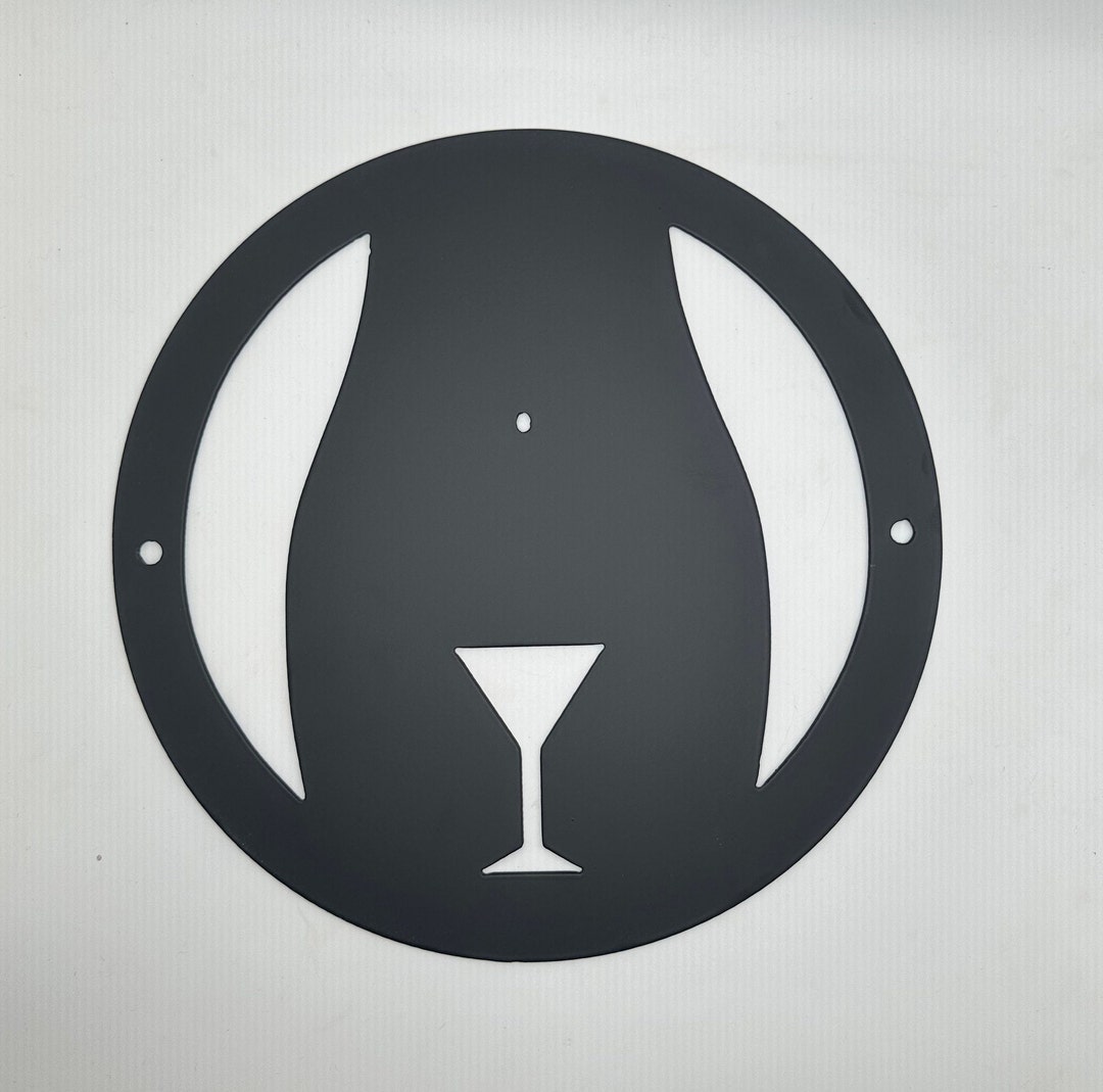 Female Martini Glass Bathroom Sign Etsy