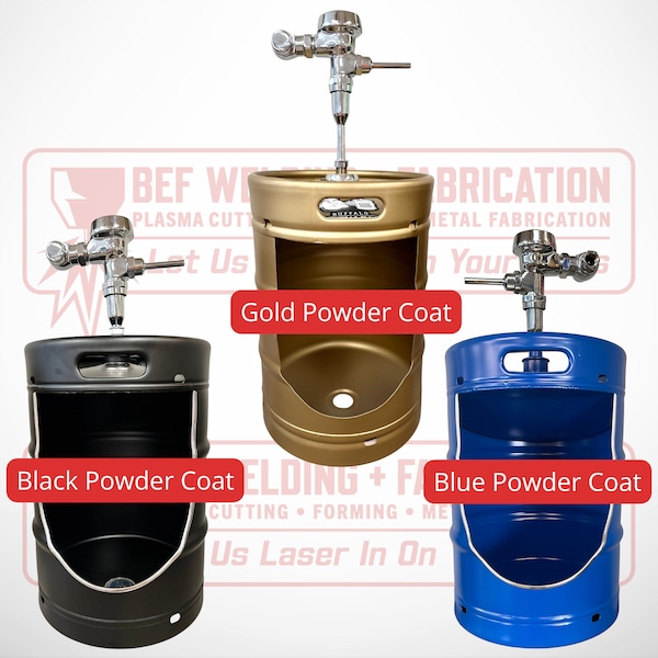 Powder Coated Recycled Keg Urinal with Flusher