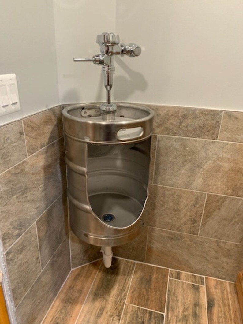 1/2 BBL Stainless Steel Keg Urinal With Flusher Etsy
