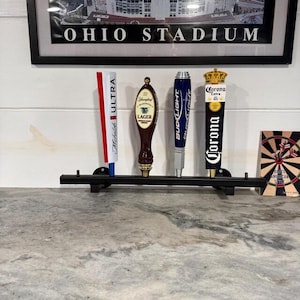 Beer Tap Handle Display Shelf – Wall Mount Metal Tap Rack – Bar Decor ...
