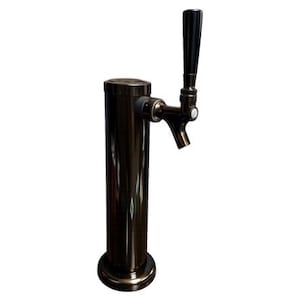 Beer Tap Draft Tower – Single Faucet Kegerator Tower Kit – Stainless Steel Beer Dispenser – Home Bar Tap System – Custom Powder Coat