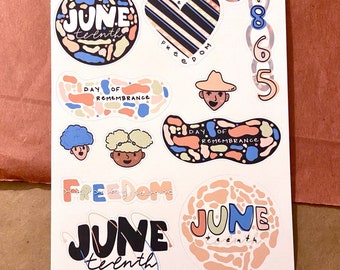 Juneteenth Deco Sticker Sheet - 5x7, 11 stickers