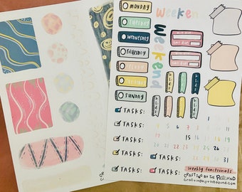 Back-To-School Pastel 2-Page Sticker Kit: 5x7 size, 69 stickers