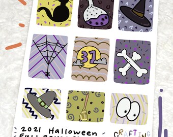 Halloween 9-Sheet Standard Vertical Sticker Kit | halloween sticker kit, sticker kit, sticker kit planner, sticker kit journal, sticker