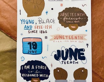 Juneteenth Deco Sticker Sheet - 5x7, 26 stickers