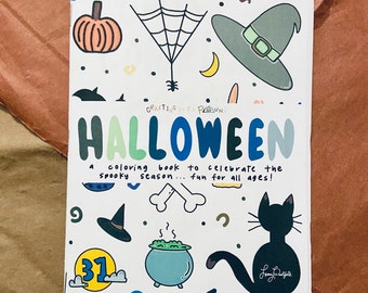 Halloween Coloring Book - 18 pages, Half-Letter, 8.5x5.5