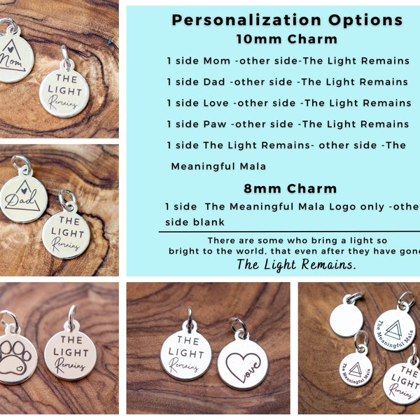 Add on Charm | Bereavement | HEAL | loss | GIFT Mom | Gift Dad | Loss of Pet | Condolence Gift | The light remains