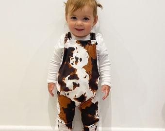Cow Print Dungarees