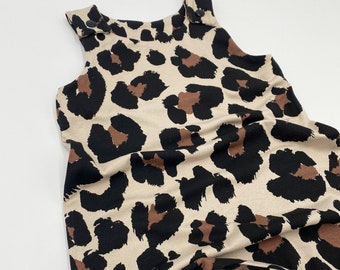 Black and Brown Leopard Print Harem Romper