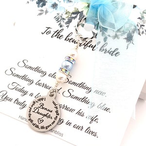 Daughter in law gift Something blue for Daughter in law gifts from Mother in law, Bonus Daughter Bouquet charm Bridal shower gift Bride gift