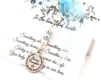 Daughter in law gift Something blue for Daughter in law wedding gifts from Mother in law, Bonus Daughter Bouquet charm Bridal shower gift