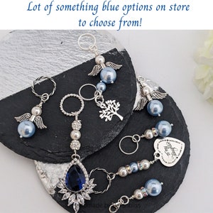 Daughter in law gift Something blue for Daughter in law on her wedding day gift Something blue for bride from Mom Tree of life Bouquet charm image 10