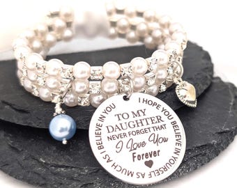 Something Blue Bridal Bouquet Wrap Charm – Bridal Shower Wedding Gift from Mom/Dad – Personalized Message Card – Bride Keepsake Gift