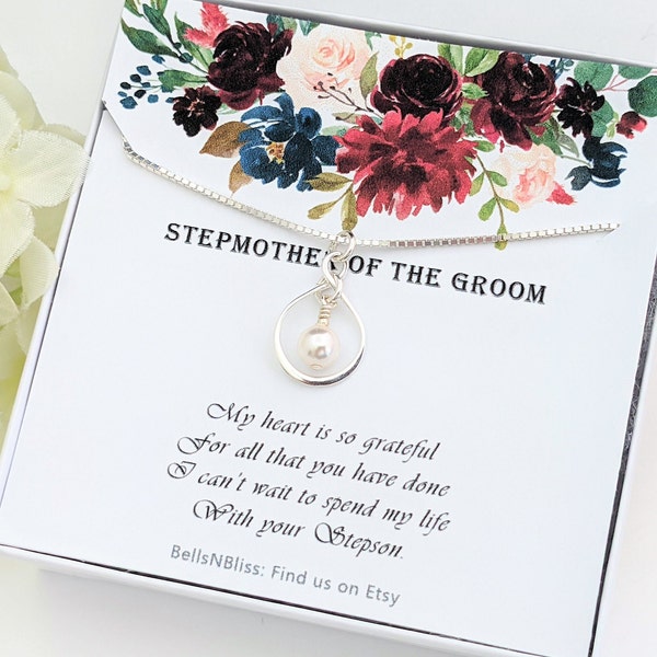 Stepmother of the Groom Necklace Gift from Bride Infinity Necklace Step mother of the Groom Gift, Stepmom wedding gift Stepmother Gifts