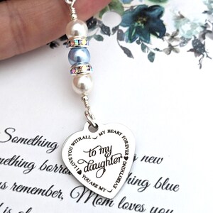 Something blue for Bride Gift from Mom and dad Bridal Bouquet Charm Daughter Wedding gift from Parents Something New for Bridal Keepsake bild 2