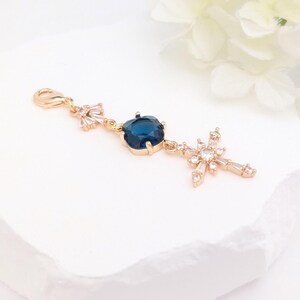 Something blue for bride gift Gold Cross Bridal Bouquet charm, Bride to be gifts Bridal shower gift daughter wedding ceremony keepsake image 5