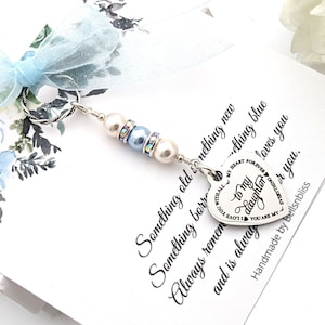 Something blue for Bride Gift from Mom and dad Bridal Bouquet Charm Daughter Wedding gift from Parents Something New for Bridal Keepsake bild 4