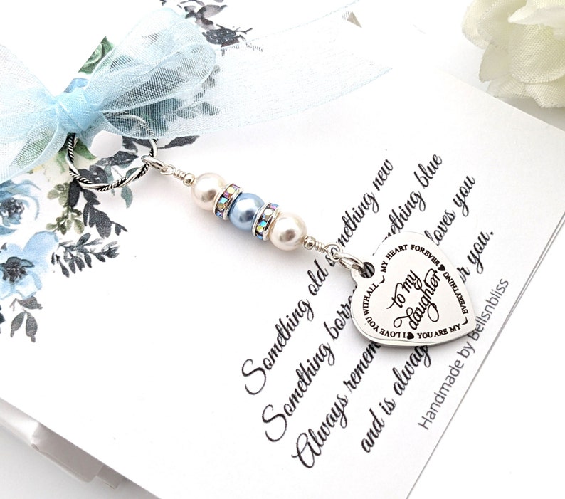 Something blue for Bride Gift from Mom and dad Bridal Bouquet Charm Daughter Wedding gift from Parents Something New for Bridal Keepsake bild 4