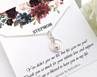 Bonus Mom Necklace, Stepmom Mothers day gift Bonus Mom Gift Step Mom Necklace, Second Mom Gift Bonus Mom Mothers day gifts Infinity Necklace