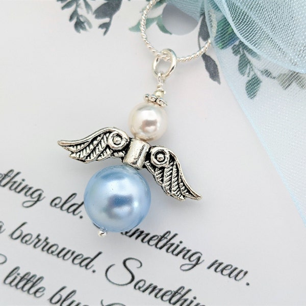 Something Blue Angel Charm, Something blue for Bride Memorial Charm for Wedding Remembrance Mom in Heaven Charm, Bride Gift for bride Gifts