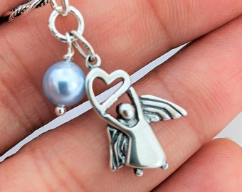 Something Blue for Bride from Mom In Heaven Angel Bridal Bouquet charm Lost Mother of bride Memorial Wedding Remembrance Charm Bride Gift