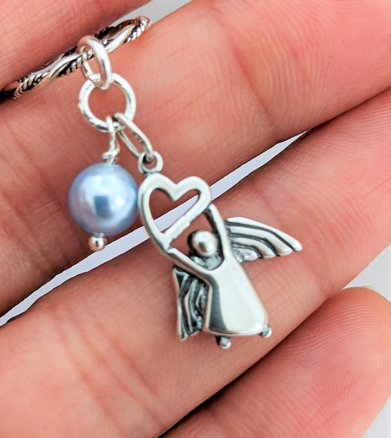 Something Blue Angel Charm, Something Blue For Bride Memorial Charm For Wedding Remembrance Mom In Heaven Charm, Bride Gift For Bride Gifts