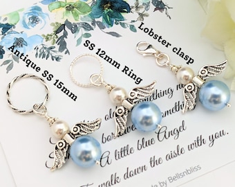 Ready to ship Something Blue for bride Charm Bridal bouquet charm, Daughter Wedding gift from Mom Bridal Shower wedding memorial remembrance