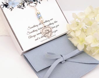 Something blue for Bride Gift from Mom and dad Bridal Bouquet Charm Daughter Wedding gift from Parents Something New for Bridal Keepsake