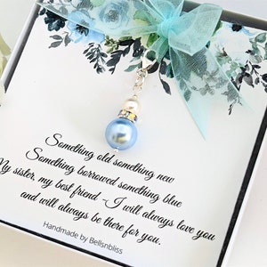 Something blue for Bride from Sister Bride Gift, Something blue bridal Bouquet Charm Gift from Maid of honor Bride gift Bride something blue