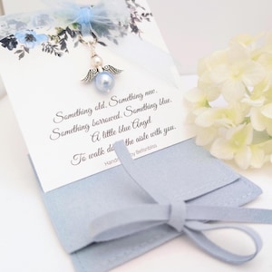 Something Blue Angel Charm, Something blue for Bride Memorial Charm for Wedding Remembrance Mom in Heaven Charm, Bride Gift for bride Gifts