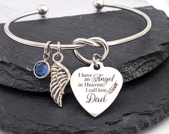 Dad Memorial Bracelet Loss of Father Sympathy gift, Remembrance Jewelry Personalized Grief gift In Memory of dad Condolence keepsake