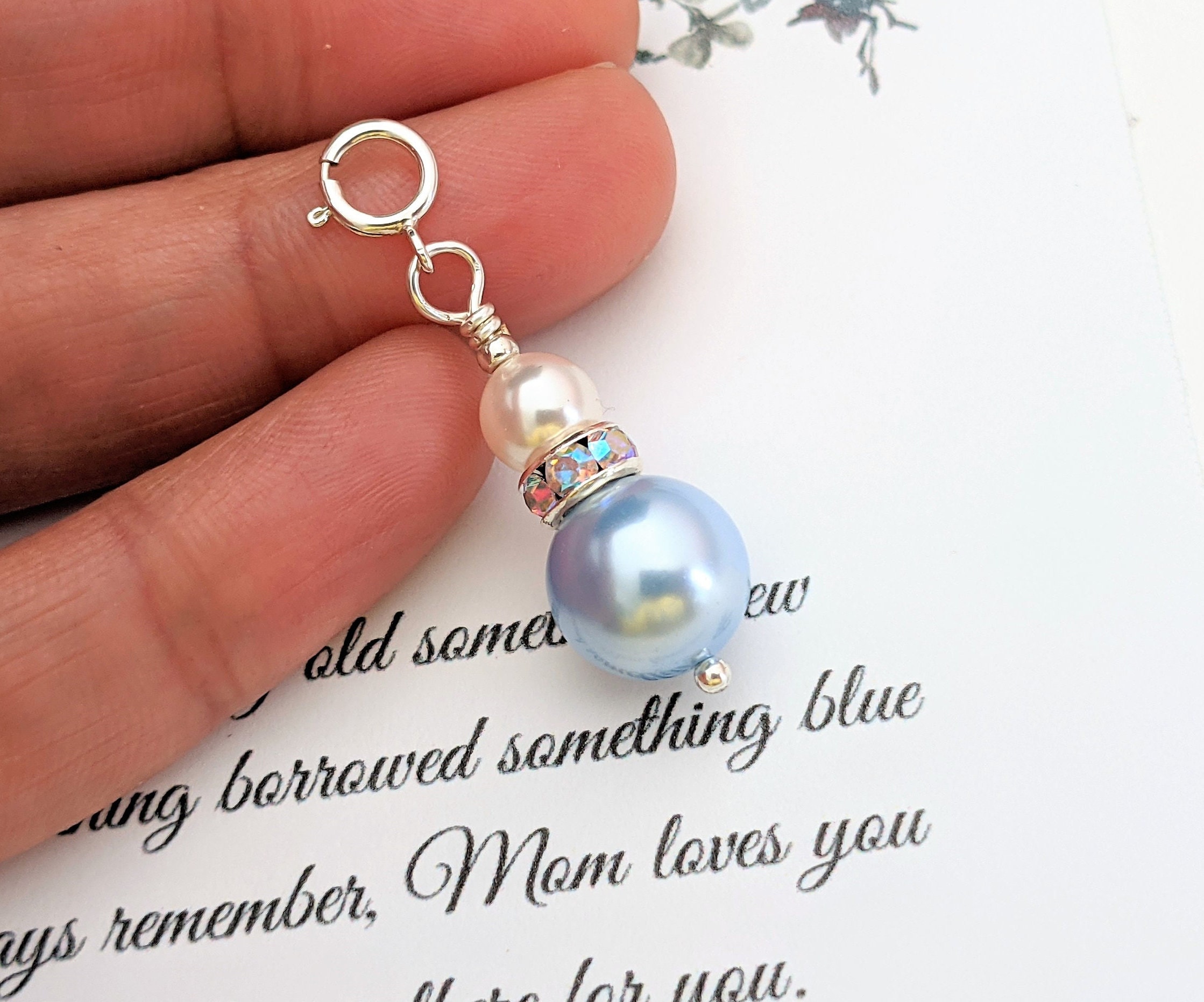 Something blue Bouquet Charm Something Blue for Bride Gift from Mom Gift for Bride Gift Gifts for Bride From Mother Blue Charm Gift from Mom