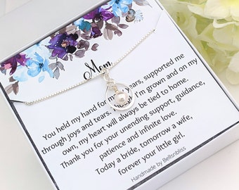 Mother of the Bride necklace, Mother of the Bride Gift from Daughter Mom Wedding Gift from bride, Silver Infinity Necklace Wedding Jewelry