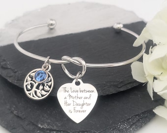 Mother of the bride gift from Bride, To my mom on wedding day from daughter,  Mom wedding gift from bride, Tree of life Birthstone bracelet