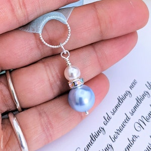 Something blue for Bride Bouquet Charm Bride Gift from Mom Gift for Bride to be Gift Gifts for Bride From Mother Good Luck Wedding charm
