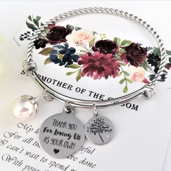 Stepmother of the Groom Bracelet Gift from Bride Tree of life Bracelet Step mother of the Groom Gift Step mom of Groom Gift, Wedding Jewelry