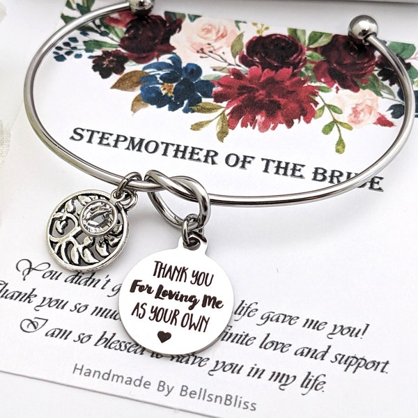 Stepmother of the bride gift, Tree of life Bracelet, Stepmother of the Groom Gift, Step Mom Wedding Gift, Stepmom Gifts Step Mother of bride