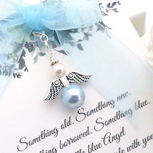 Something Blue Angel Charm, Something blue for Bride Memorial Charm for Wedding Remembrance Mom in Heaven Charm, Bride Gift for bride Gifts