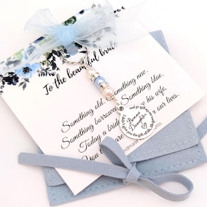 Daughter in law gift Something blue for Daughter in law wedding gifts from Mother in law, Bonus Daughter Bouquet charm Bridal shower gift
