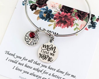 Mom Mothers day gift for Mom charm bracelet, Birthstone bracelet, Mom gift from daughter Mother's day Jewelry gift from Son Mom Bracelet